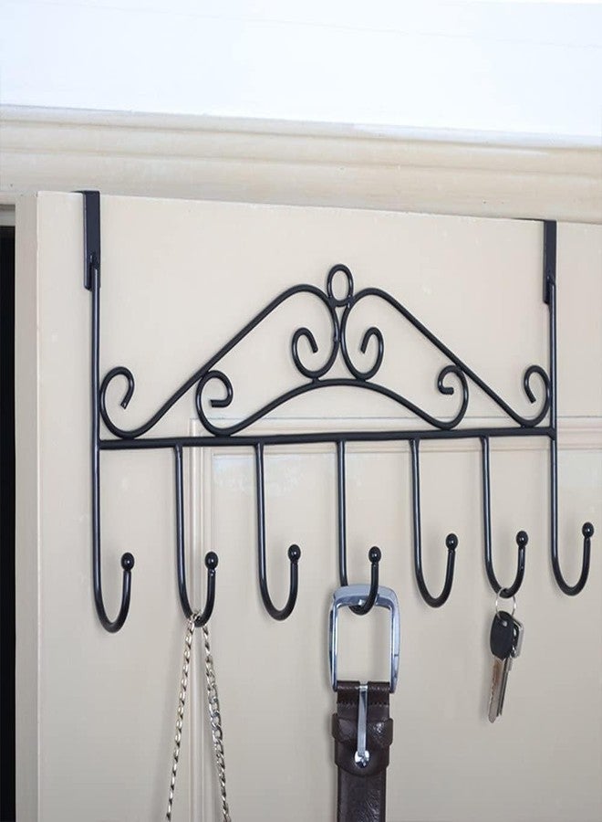 LIRABS® Multi - Functional Steel Over The Door Hook Hanger Organizer/Wall Hook Rack for Hanging Clothes, Door Hanger for Clothes Without Drill - Image 3